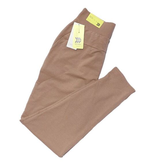 All in Motion Women's High-Rise French Terry Butter Wash Tapered Pants Taupe - Picture 7 of 7